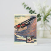 vliegtuigkleurenkunst briefkaart (Staand voorkant)