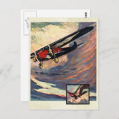  vliegtuigkleurenkunst briefkaart (Voorkant / Achterkant)