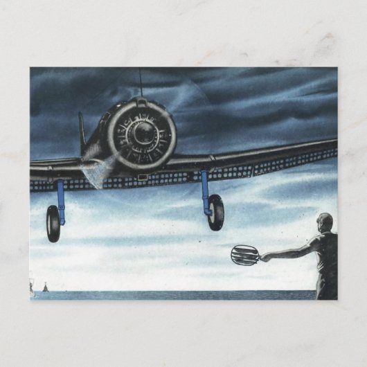  vliegtuigkleurenkunst briefkaart (Voorkant)