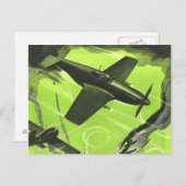  vliegtuigkleurenkunst briefkaart (Voorkant / Achterkant)