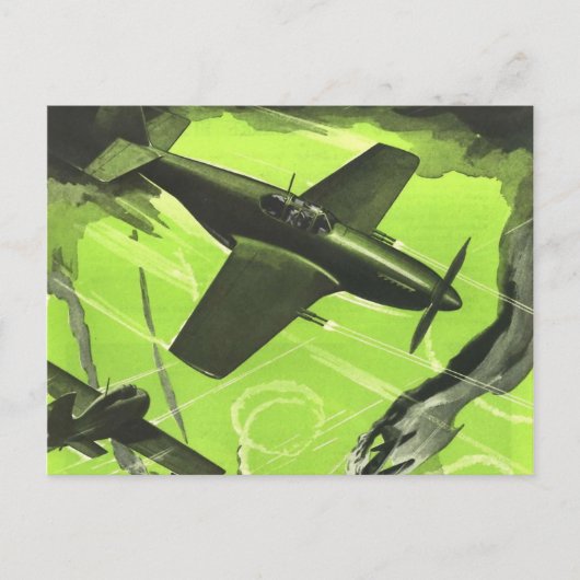  vliegtuigkleurenkunst briefkaart (Voorkant)