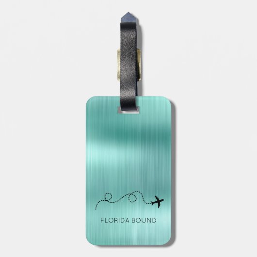 Vliegtuiglocatie Vliegend Reisavontuur Metallic Bagagelabel (Achterkant verticaal)