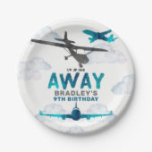 Vliegtuigluchtvaart elke leeftijd verjaardagsfeest papieren bordje (Voorkant)