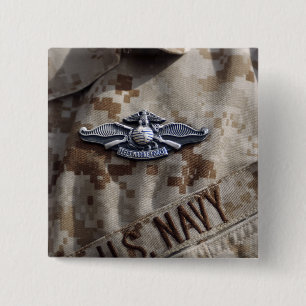 Vliegtuigmakerij Vierkante Button 5,1 Cm