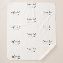 Vliegtuigmodus met hart in zwart sherpa deken