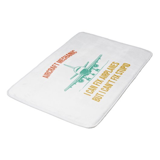 Vliegtuigmonteur ik kan vliegtuigen repareren, maa badmat (Gekanteld)