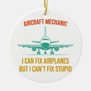 Vliegtuigmonteur ik kan vliegtuigen repareren, maa keramisch ornament