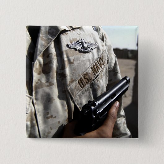 Vliegtuigoorlogvoering Vierkante Button 5,1 Cm (Voorkant)