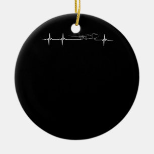 Vliegtuigpiloot — hartslag keramisch ornament