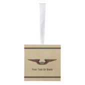 Vliegtuigpiloot op oud papier kubus ornament (Rechts)