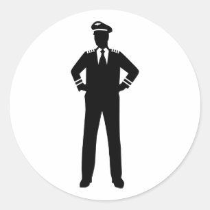 Vliegtuigpiloot Ronde Sticker