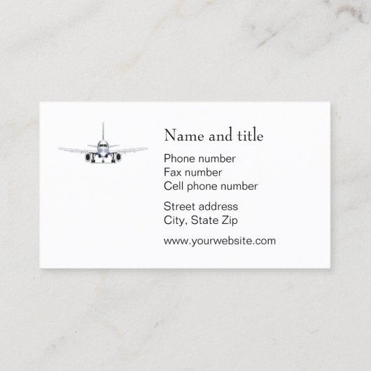 Vliegtuigpiloot Visitekaartje (Achterkant)