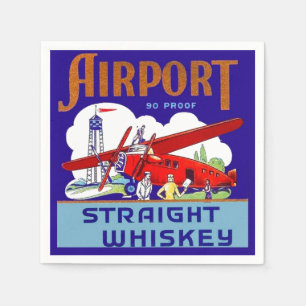 Vliegtuigpiloot vliegreis Whiskey advertentie Servet