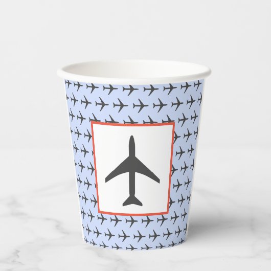 Vliegtuigpiloot voor het vliegtuig papieren bekers (Voorkant)