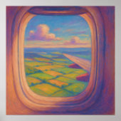 Vliegtuigraam landschap - schilderachtige pastelst poster (Voorkant)
