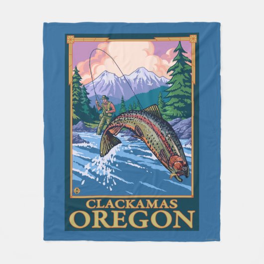 Vliegtuigscène - Clackamas, Oregon Fleece Deken (Voorkant)