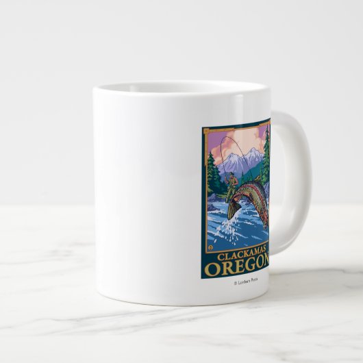 Vliegtuigscène - Clackamas, Oregon Jumbo Mok (Voorkant rechts)