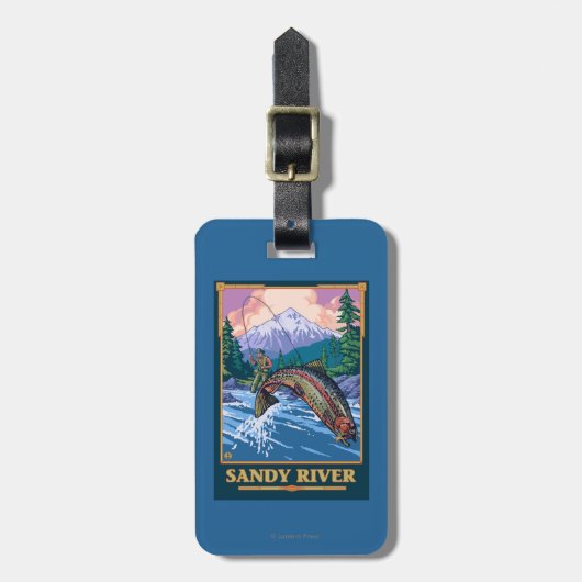 Vliegtuigscène - Sandy River, Oregon Bagagelabel (Voorkant verticaal)