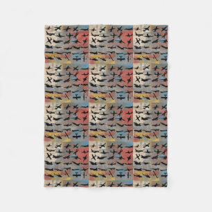 vliegtuigsilhouetjes fleece deken