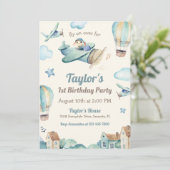 Vliegtuigthema 1 van de Cute Boy-partij Kaart (Staand voorkant)