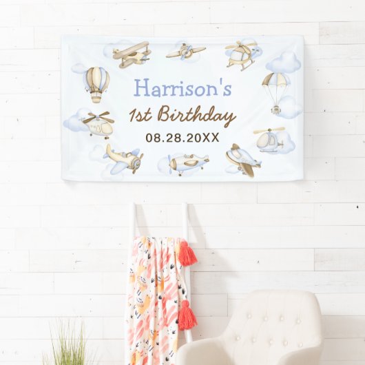 Vliegtuigthema 1 van de Cute Boy-partij Spandoek (Insitu)