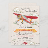 Vliegtuiguitnodiging  uitnodiging (Voorkant / Achterkant)