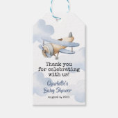 VliegtuigVAARDIGHEIDSMET Baby shower Cadeaulabel (Voorkant)