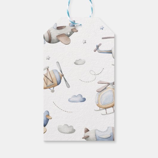 VliegtuigVAARDIGHEIDSMET Baby shower Cadeaulabel (Achterkant)