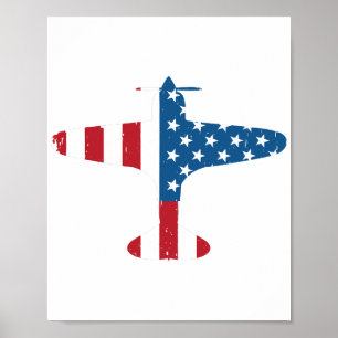 Vliegtuigvaartuig Veteraan Pilot Gift, Vliegtuig V Poster