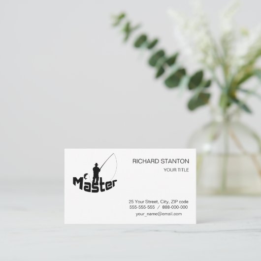 Vliegtuigvisserij Visitekaartje (Staand voorkant)