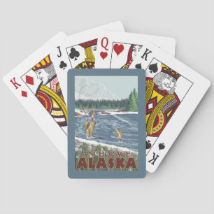 Vliegtuigvissers - Anchorage, Alaska Pokerkaarten