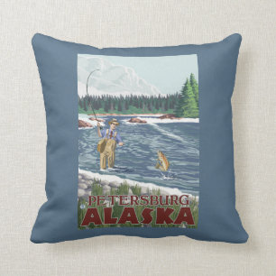 Vliegtuigvissers - Petersburg, Alaska Kussen