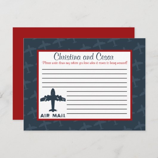 Vliegtuigvliegtuig met Kaart voor schriftelijk adv (Voorkant / Achterkant)