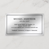 Vliegtuigvliegtuig met Vliegtuig van metallisch st Visitekaartje (Achterkant)