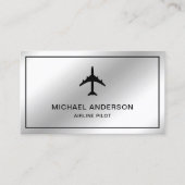 Vliegtuigvliegtuig met Vliegtuig van metallisch st Visitekaartje (Voorkant)