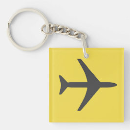 Vliegtuigvlucht met minimalistisch vliegtuig sleutelhanger