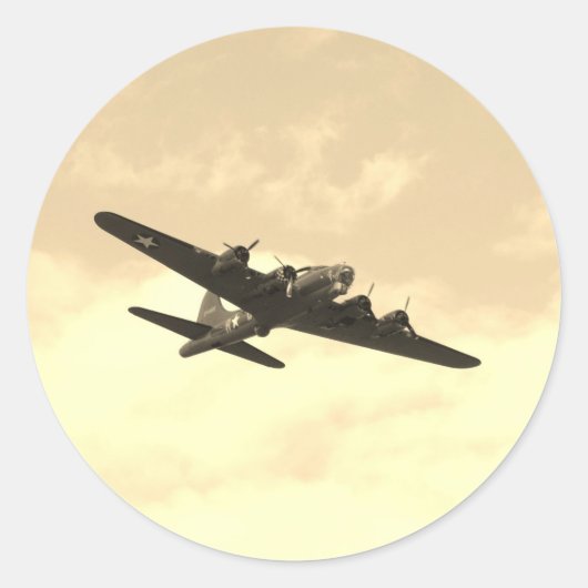 Vliegtuigvlucht Ronde Sticker (Voorkant)