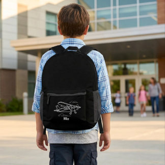 Vliegtuigwolk Terug naar school Jongen Maatwerk Lu Bedrukte Rugzak
