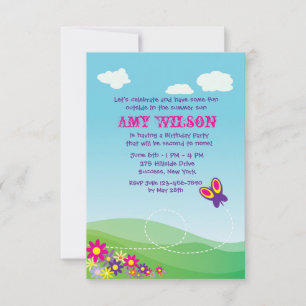 Vlieguitnodiging van Butterfly Kaart