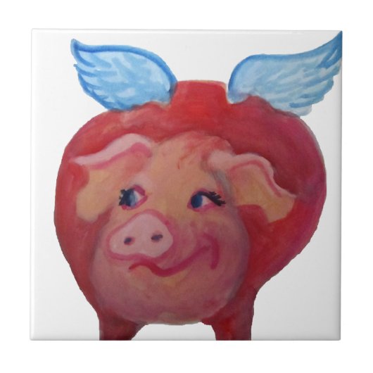 vliegvarken tegeltje (Voorkant)