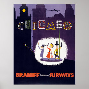 vliegveld Windy City Chicago Travel Poster
