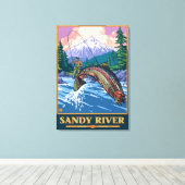 Vliegverbod - Sandy River, Oregon Canvas Afdruk (Insitu (Houten vloer))