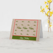 Vliegvishaakjes Prettig Kerstfeest Kaart (Gele Bloem)