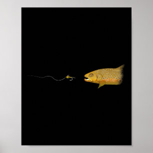 Vliegvissen Bruine Forel Droge Vliegbinding Visser Poster