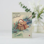 vliegvissen | Man Verjaardag Vintage Briefkaart (Staand voorkant)