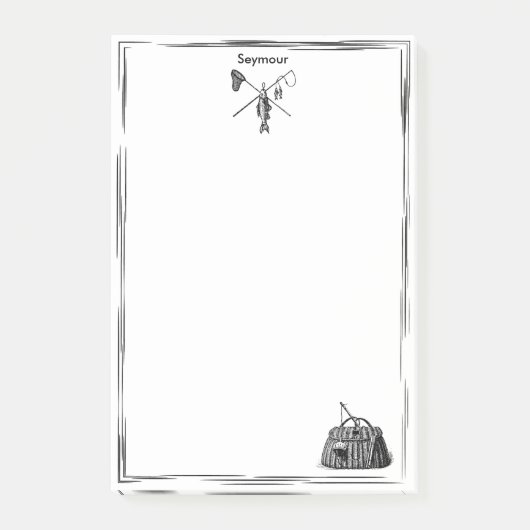 Vliegvissen Monogrammed Post-It Notes (Voorkant)