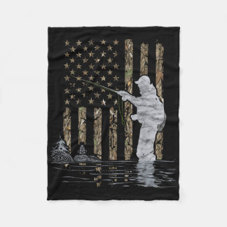 Vliegvissen Visser Amerikaanse Vlag Camouflage Vli Fleece Deken