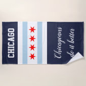 Vliegvlag van Chicago, aangepast grappig Strandlaken (Voorkant)