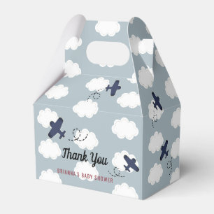 Vliegvliegtuig Clouds Blue Sky Boy Baby shower Bir Bedankdoosjes