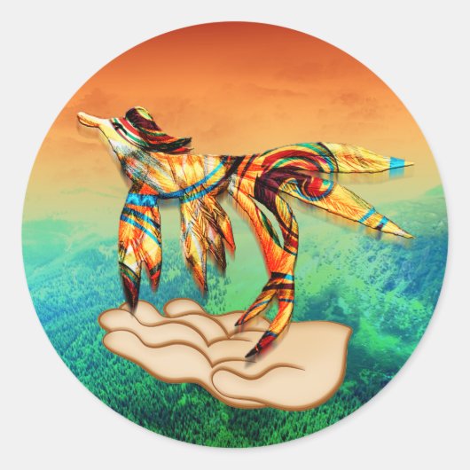 Vliegvlucht Ronde Sticker (Voorkant)